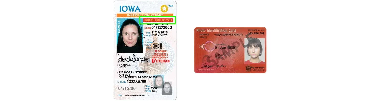 Iowa’s driver’s license for minors and Queensland’s photo ID card
